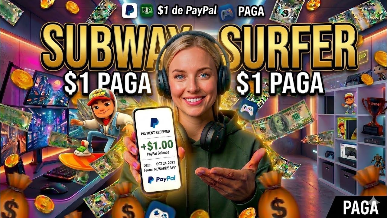Justplay🎉 la Forma Real de Ganar Dinero a PayPal jugando SUBWAY SURFER.. ✅
