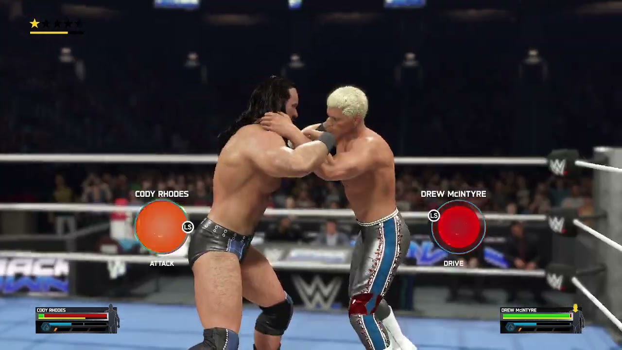 wwe 2k25 cody rhodes vs drew mcintyre