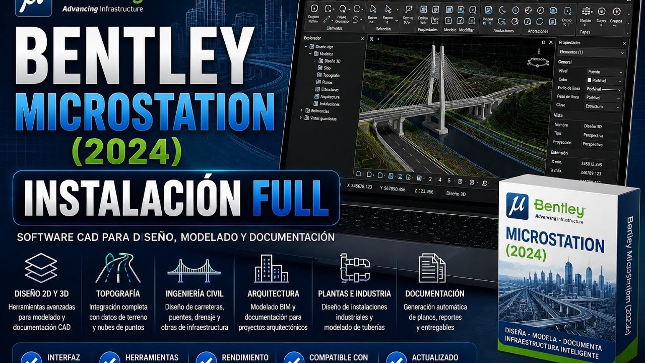 ✅ Instalación de Bentley MicroStation 2024 Activación Full