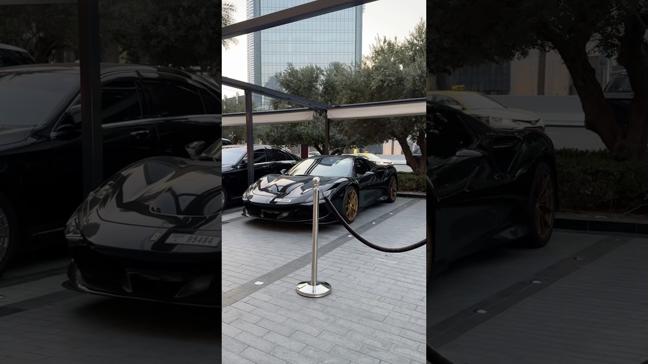 Ferrari F8 with golden rims 😍 #cars #car #supercars #ferrari #dubai #uae #carspotting #supercar