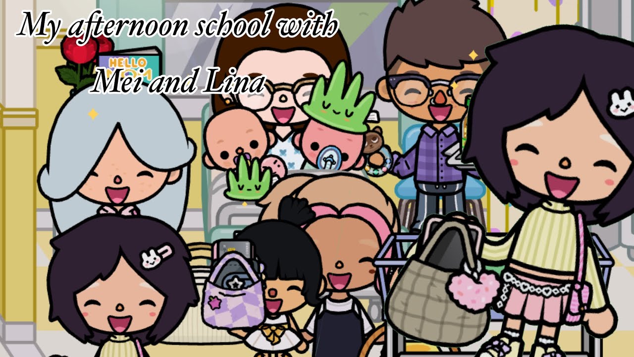 My after school with Mei and Lina 💗🎀🍓🌷