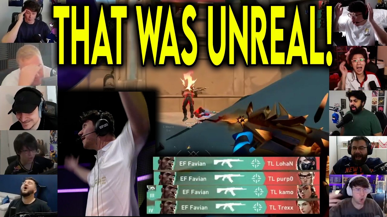 Valorant Streamers React To EF Favian HITTING THE CRAZIEST 4k Against TL In VCT