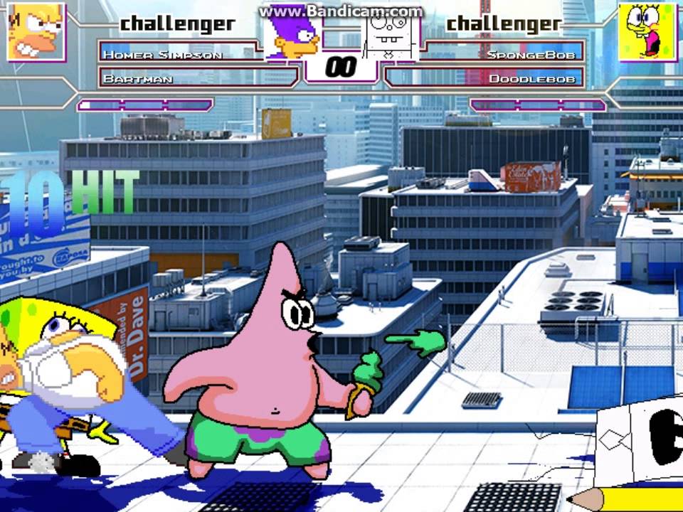 MUGEN Battle #0003 - Team Simpsons vs Team SpongeBob