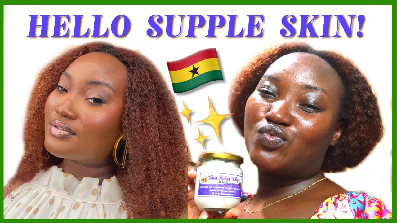 HOW I REMOVE MAKEUP AND GET GLOWING SKIN || DOUBLE CLEANSING WITH PREMIUM SHEA BUTTER FROM GHANA