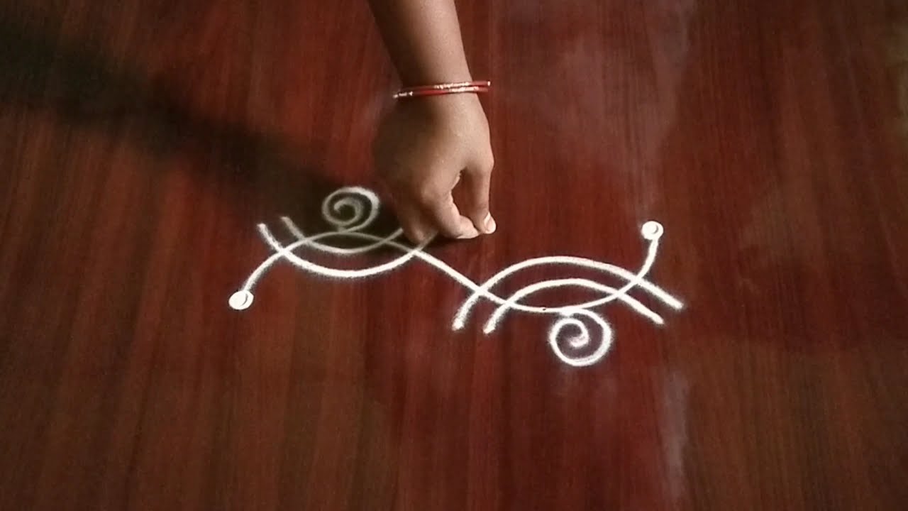 Easy Border Rangoli Designs || side Muggulu || side rangoli designs || latest border designs ||