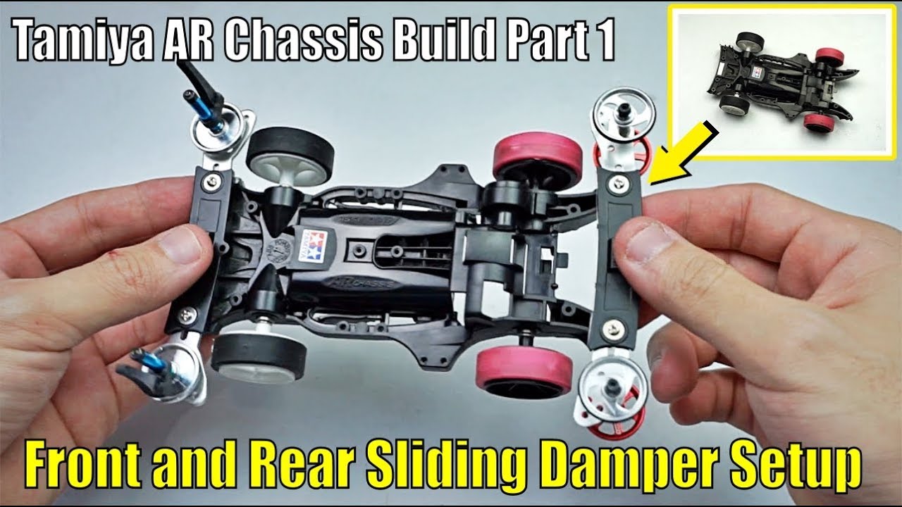 Tamiya Mini 4WD Tutorial   Install Front Sliding Damper and Rear Sliding Damper AR Chassis Racer Dre
