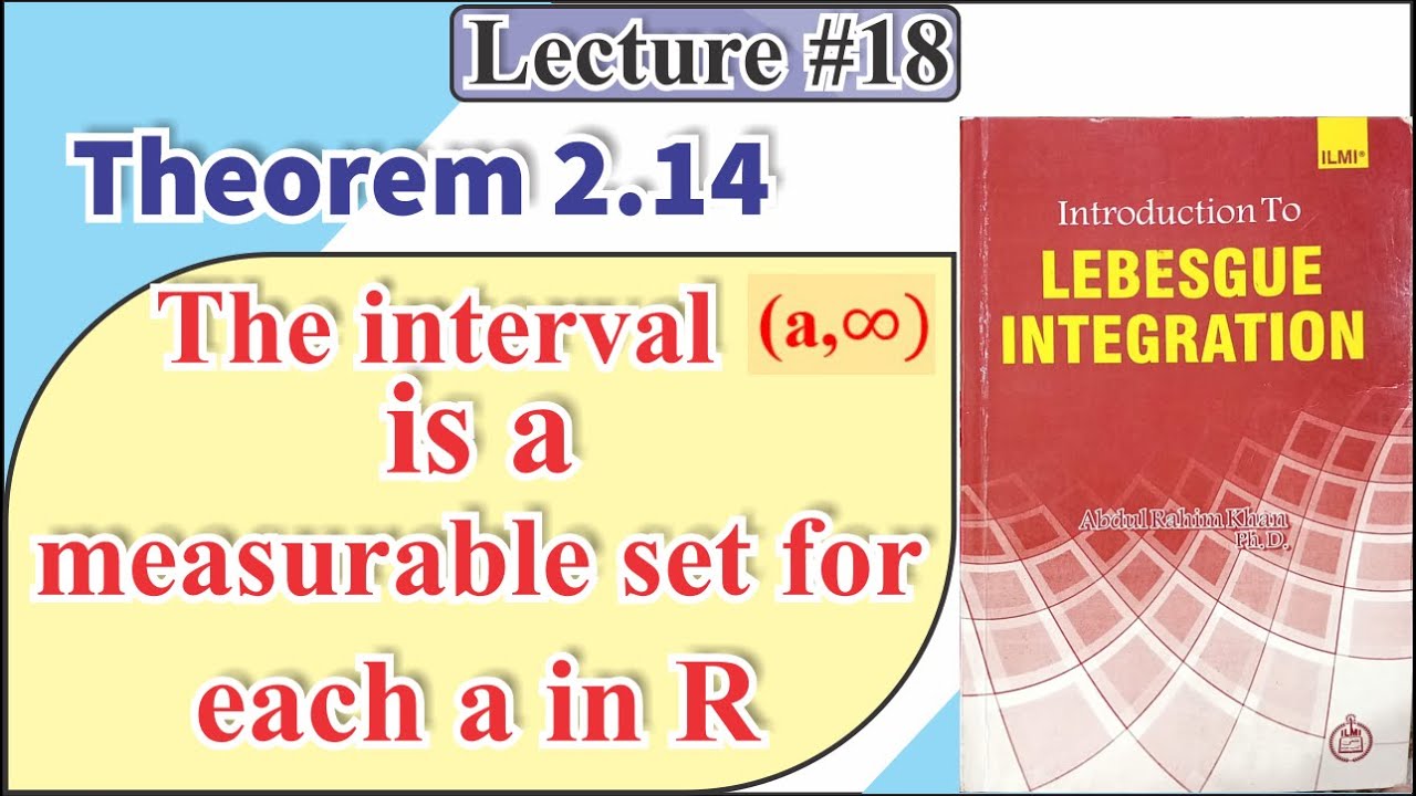 The Interval (a , infinity) is a Measurable Set for each a in R (Proof)