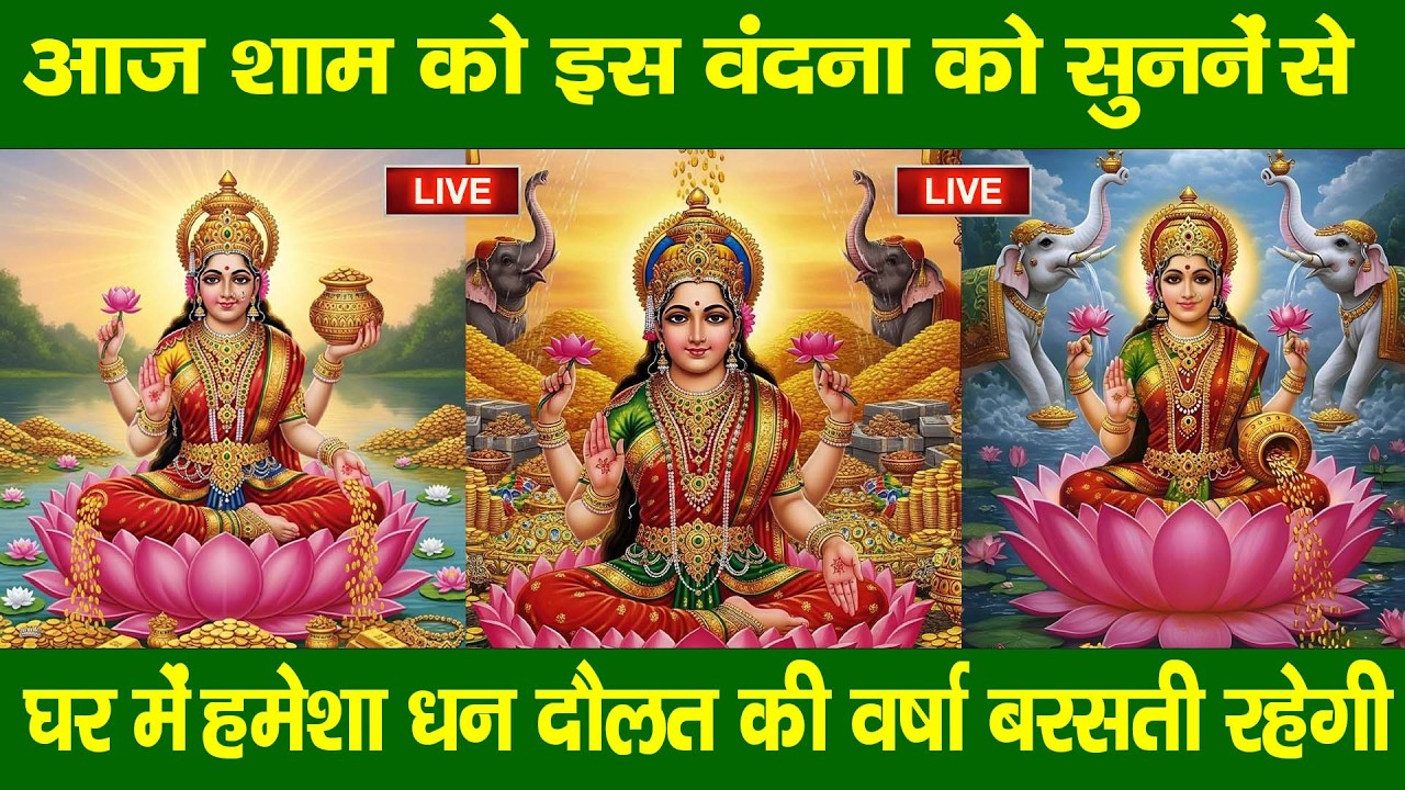 LIVE :शुक्रवार भक्त्ति - शाम इस वंदना को सुनने से लक्ष्मी जी प्रसन्न होकर सभी मनोकामनापूर्ण करते है
