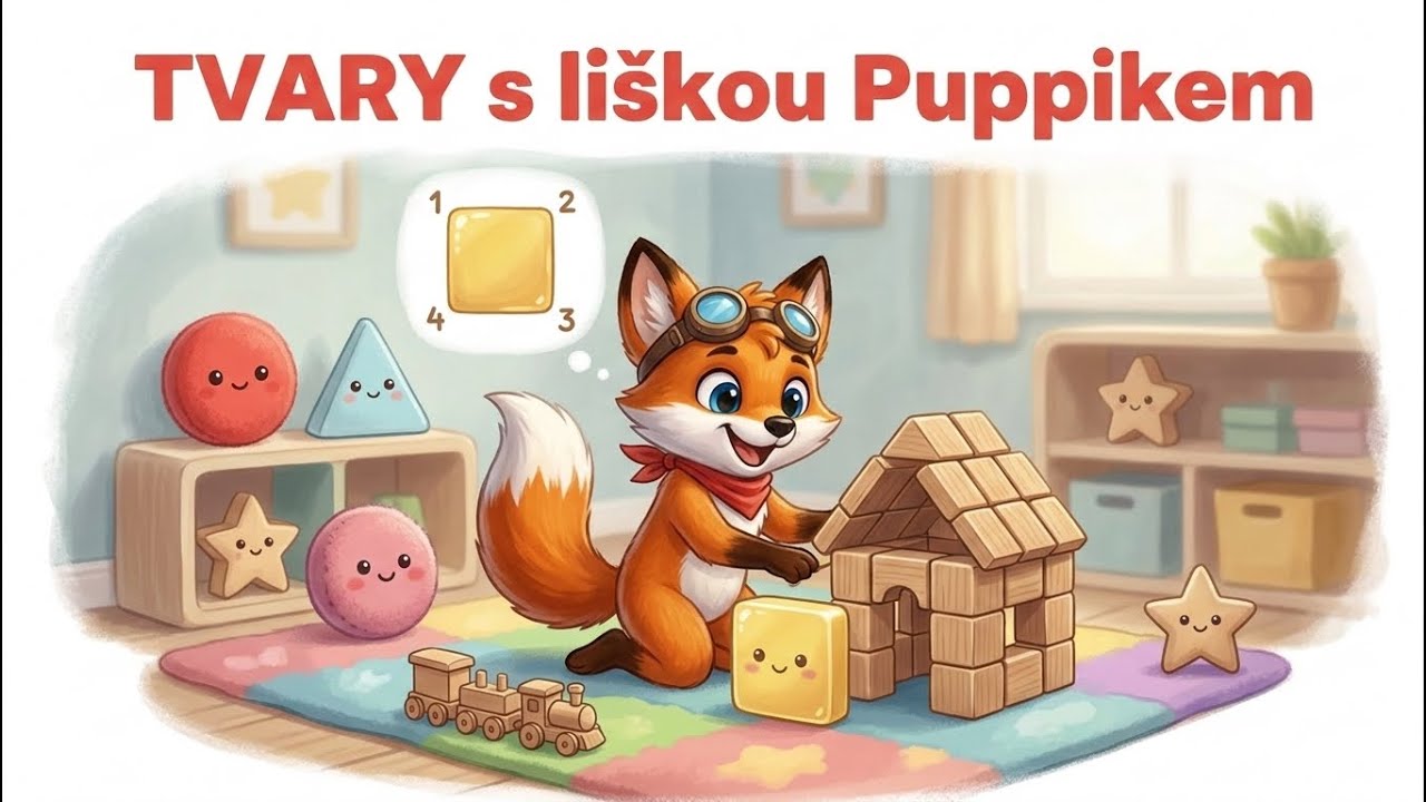Tvary pro děti 2&ndash;6 let 🟥🔵 | Učen&iacute; tvarů s li&scaron;kou Puppikem (2. d&iacute;l) | Vzděl&aacute;vac&iacute; video