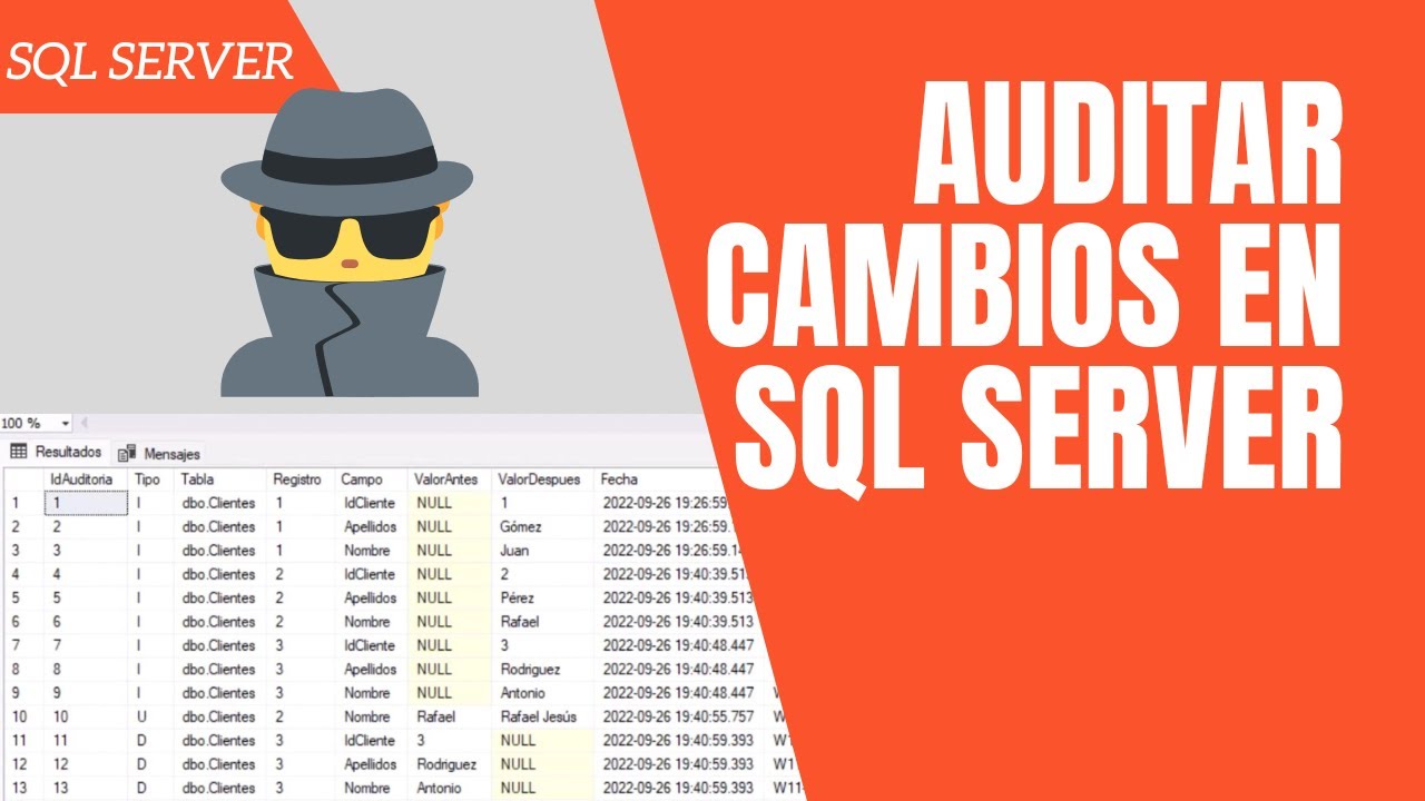 Control de cambios o auditoría de tablas en SQL Server
