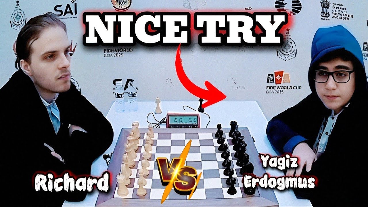 🇨🇳 vs 🇫🇷 Richard Rapport vs Yagiz Kaan Erdogmus | Fide Worldcup 2025 | Round 3 Game 4