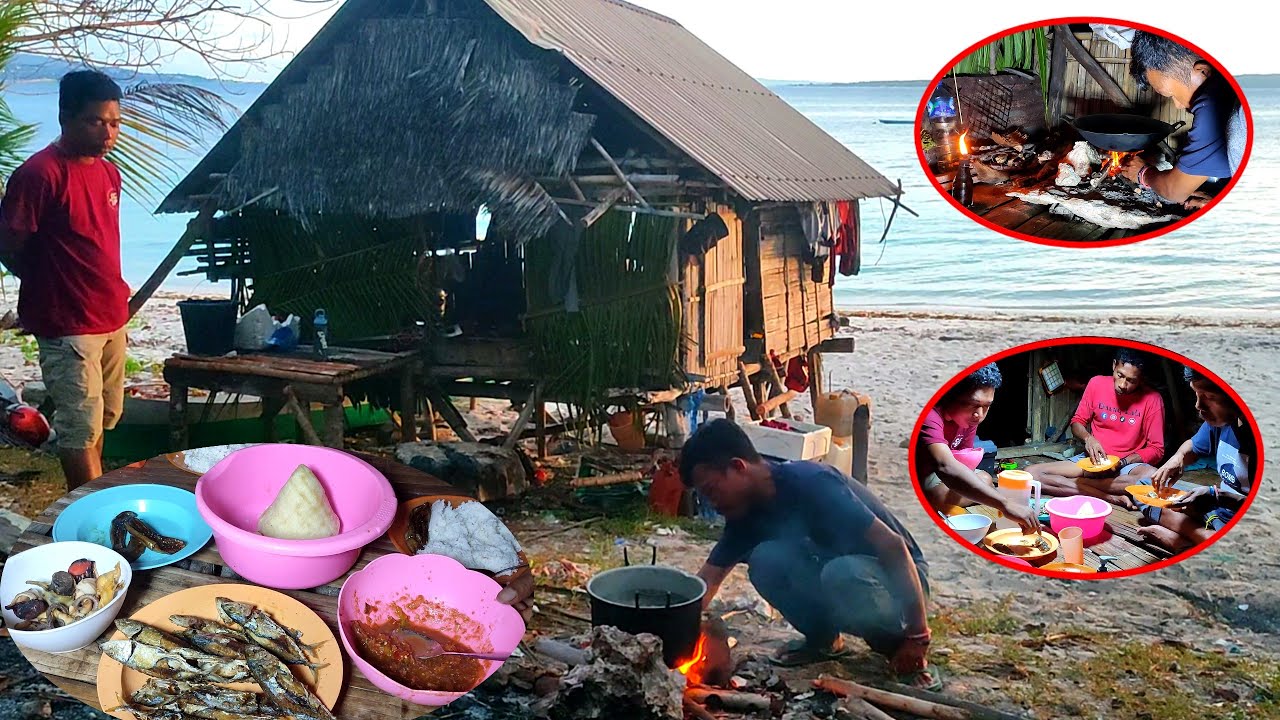 Kehidupan pulau terpencil, Hidup tanpa listrik, mancing masak pakai kayu bakar