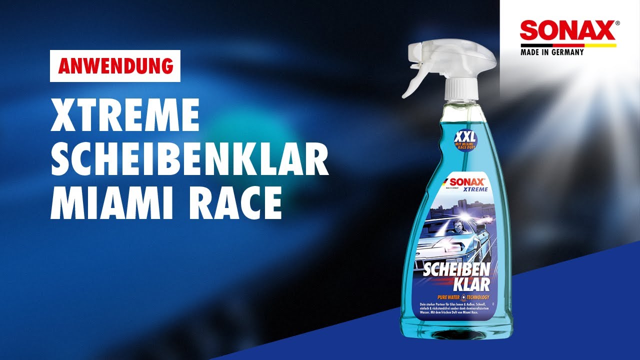 Anwendung SONAX XTREME ScheibenKlar Miami Race Sonderedition