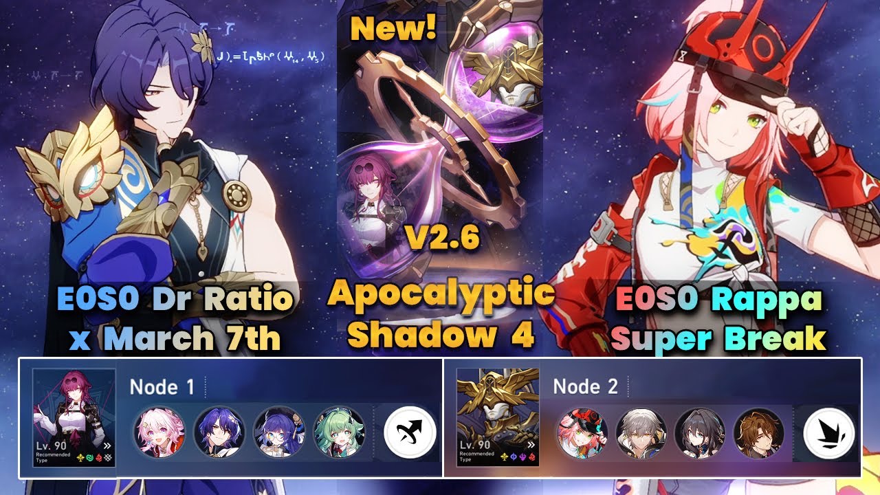 E0S0 Dr Ratio x March7th & E0S0 Rappa Super Break | New Apocalyptic Shadow | 3 Stars | V2.6 | HSR|