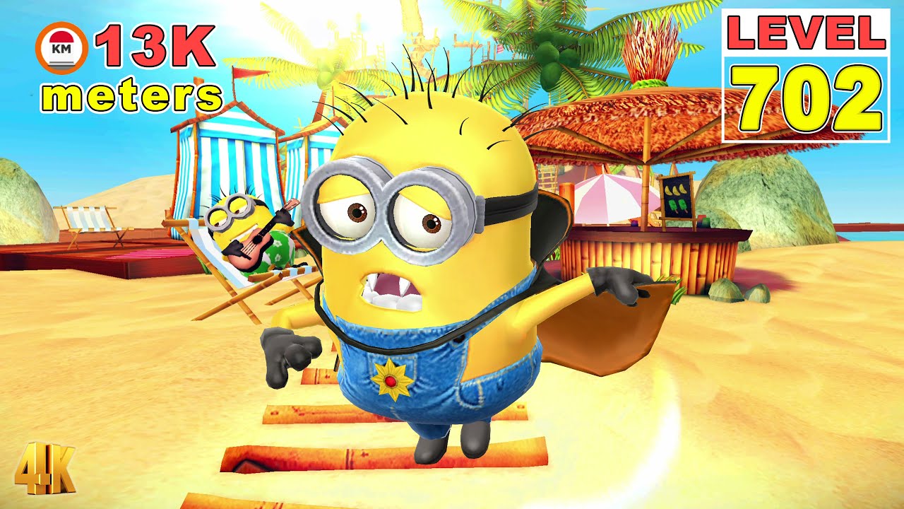 Despicable Me: Minion Rush LEVEL 702 - Vampire Minion run 13K meters at Minion Beach| PC UHD4K 60FPS