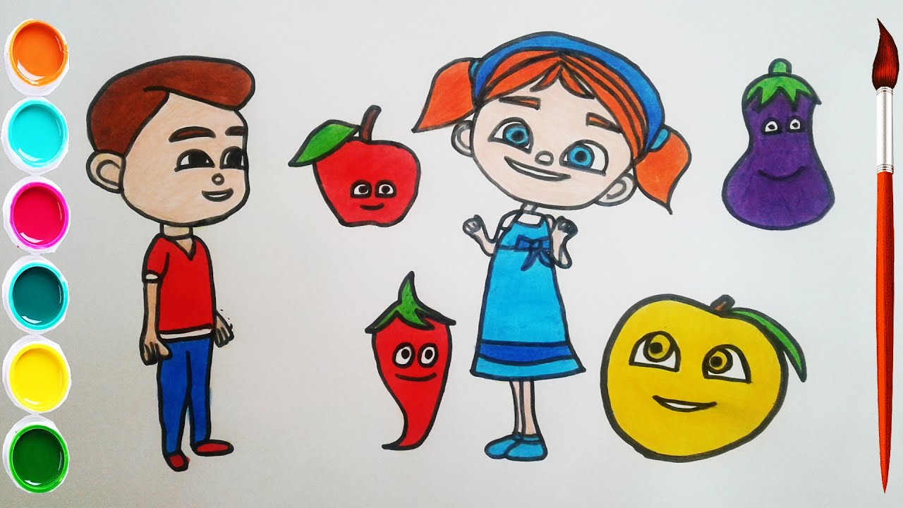 TRT Çocuk Elif ve Arkadaşları Çizimi ve Boyama Oyunu lNasıl Çizilir?l Çocuklar İçin Boyama Videoları
