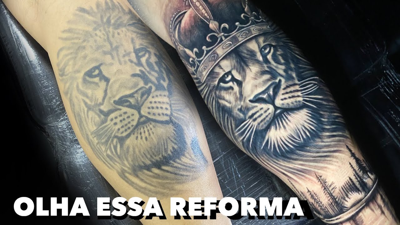REFORMA TATUAGEM DE LEÃO
