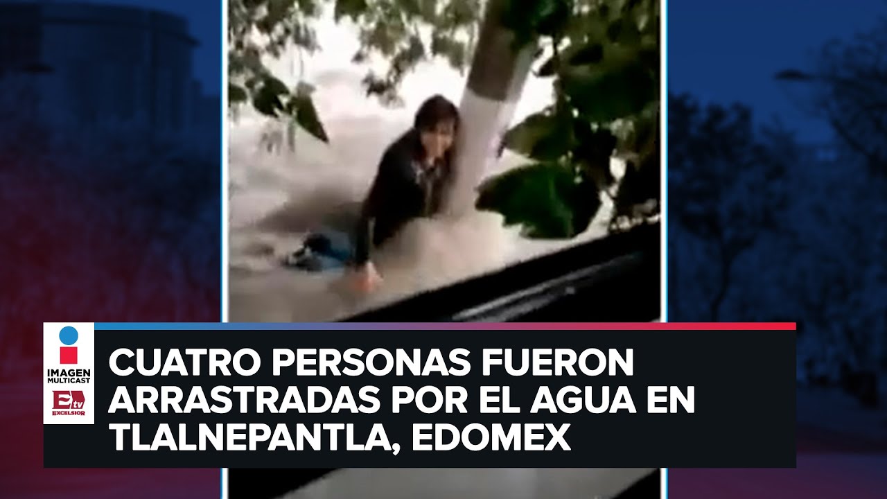 Cuatro personas atrapadas en el agua en el Edomex