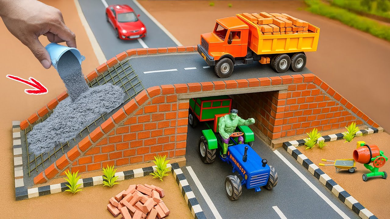 Diy Mini Tractor Making Overhead Bridge Construction Science Project | @MinMinTractor