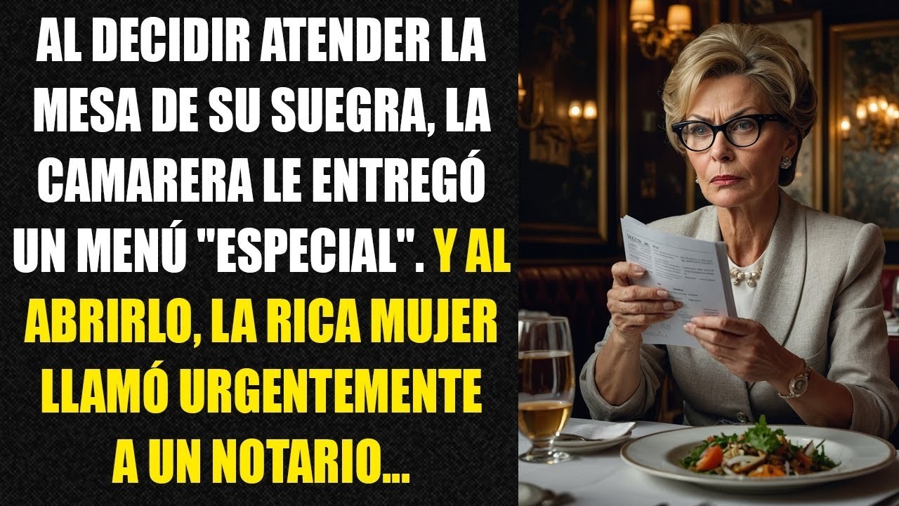 Al decidir atender la mesa de su suegra, la camarera le entregó un menú 