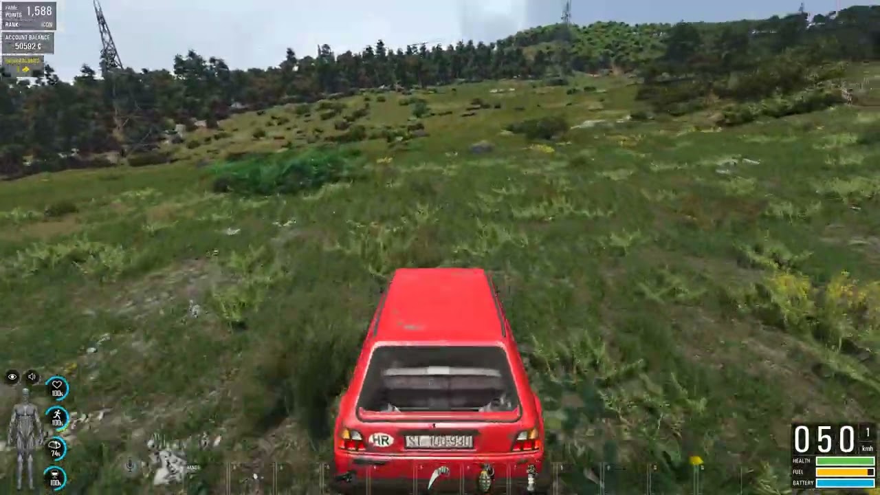 Scum Auto buggt aufs Dach