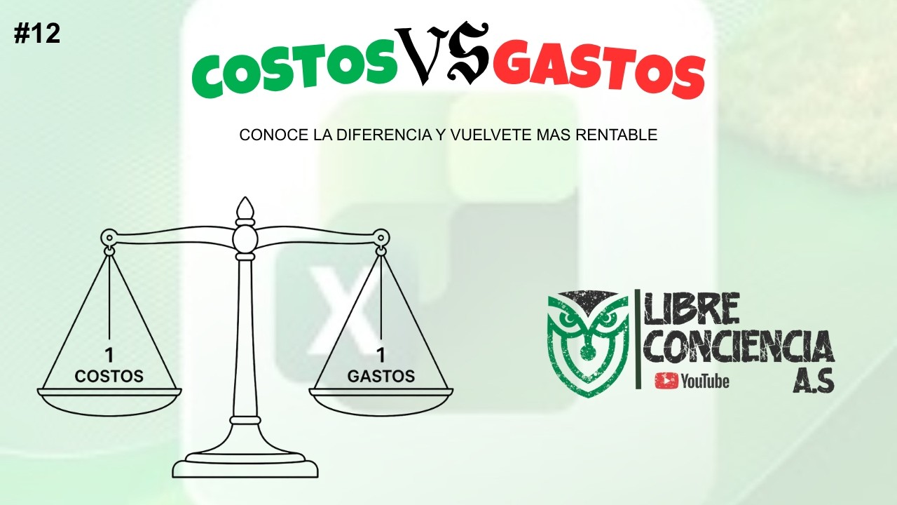 Diferencia Entre COSTOS Y GASTOS Ejercicio Practico En EXCEL- Libre Conciencia AS