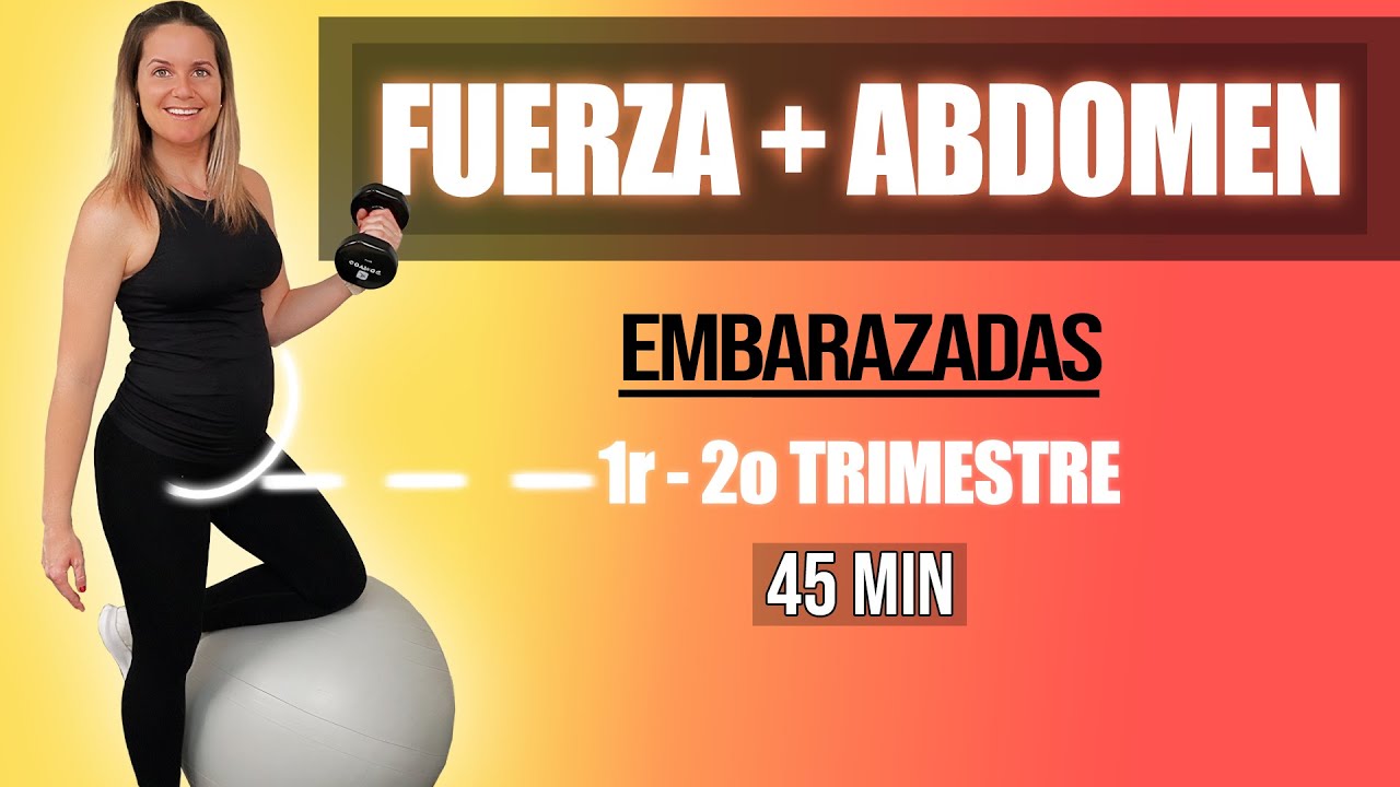 Rutina FUERZA 🏋️&zwj;♀️ y Fortalecimiento Faja Abdominal 🦋 para Embarazadas| 1er y 2o Trimestre | 45MIN