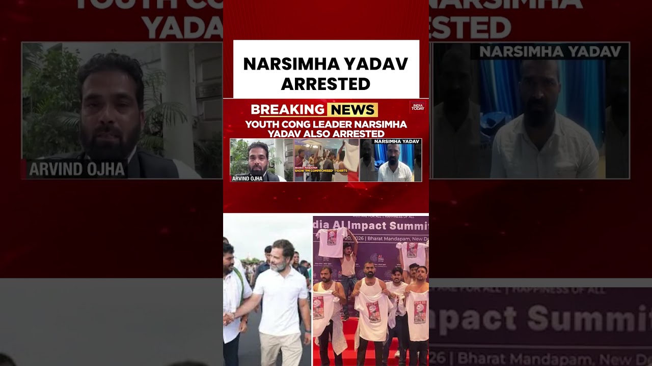 Youth Congress Leaders Arrested After Protest at AI Summit in Delhi #narsimhayadav