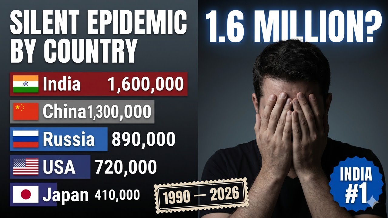 Suicide Deaths by Country (1990-2026) | India Has Lost 1.6 MILLION Lives