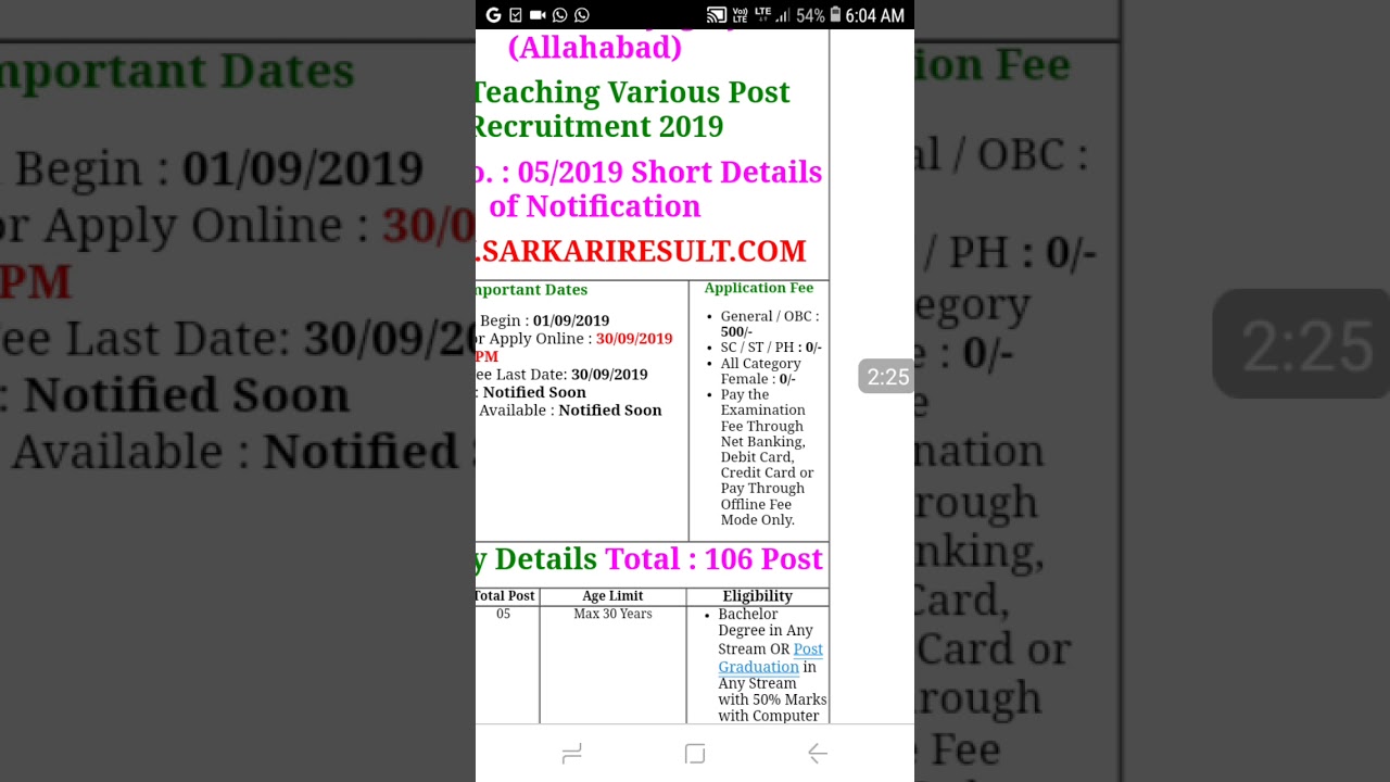MNNIT Non Teaching Post Online Form 2019