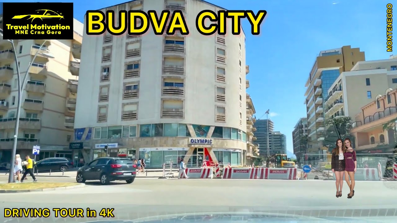 BUDVA vožnja kroz Grad u Aprilu 2024 - BUDVA City [Driving Tour in 4K] MNE Crna Gora