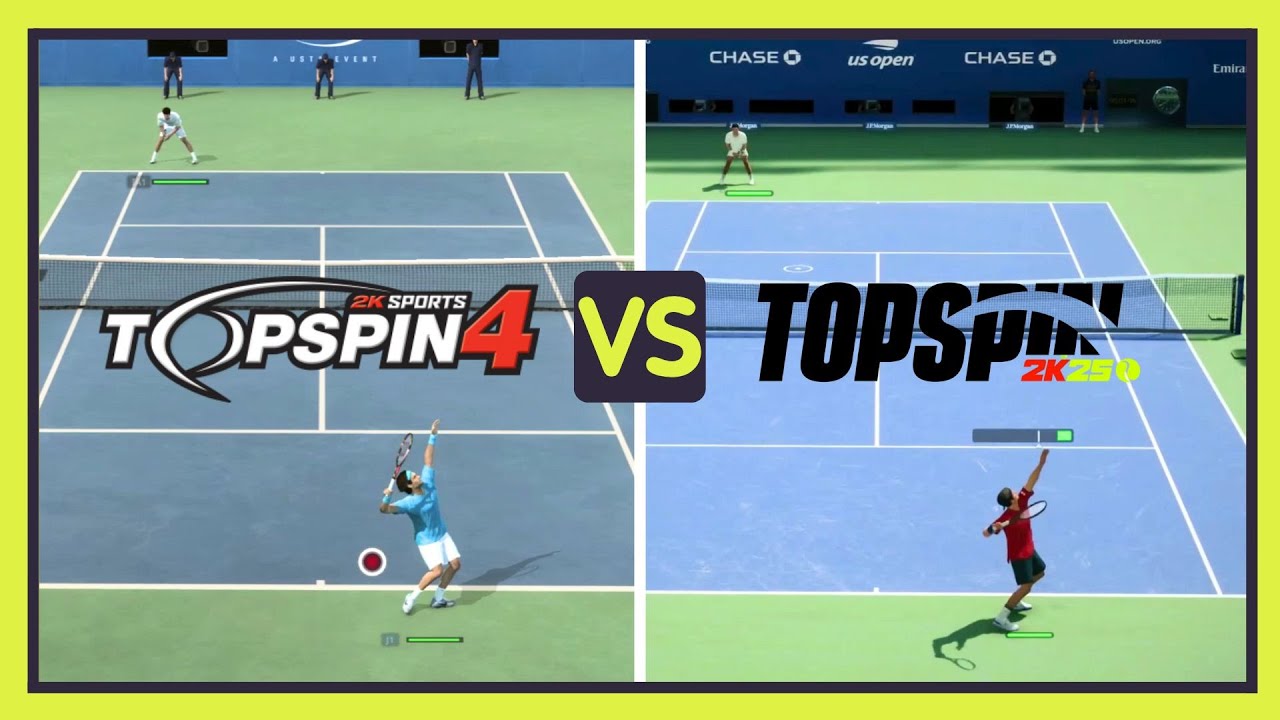 TOP SPIN 4 vs TOP SPIN 2K25 - Gameplay Comparison