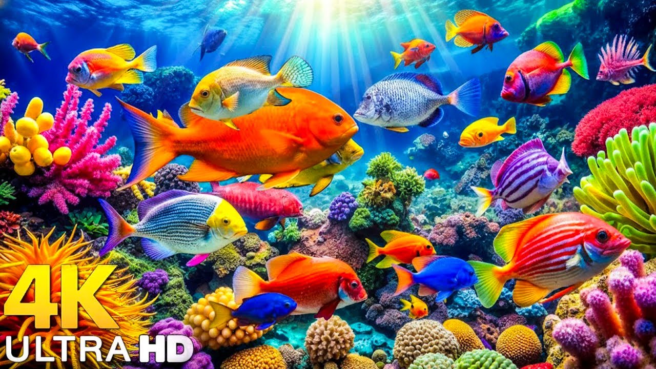 DREAM AQUARIUM 4K - Marvel at Sea Animal in The Best Aquarium - Fish Tank Sounds for Sleep, Study #4
