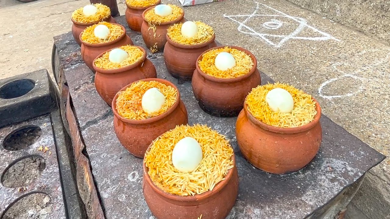 Road Side Clay Pot Biryani | Natural Pot Biryani Making | Wood Fire Biryani | Rajahmundry