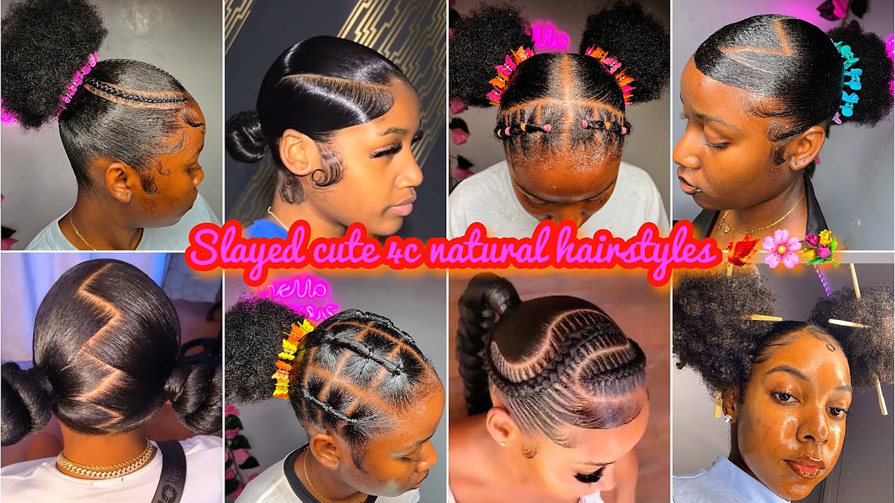 🌸🐦‍🔥🌸4c curly  Natural Hairstyles On Pinterest  + 𝐒𝐥𝐚𝐲𝐞𝐝 edges | baddie girlies 🌸🦄🌸