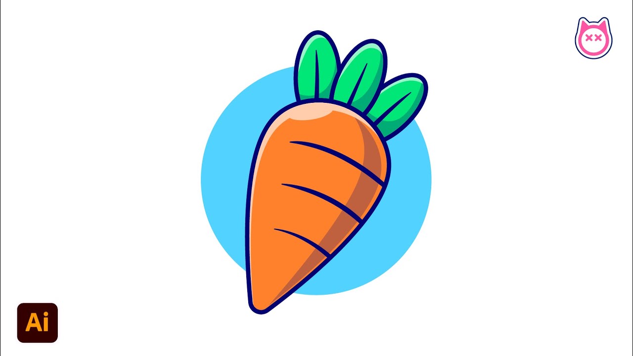 Tutorial Make Carrot Illustration Design 🥕 - (Adobe Illustrator)