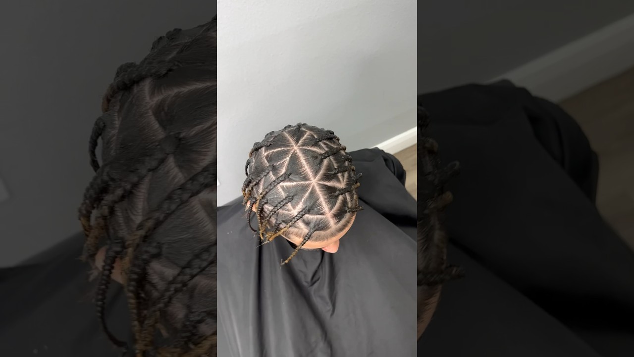 Clean Boxbraids with triangle parts. #orlandobraider #barbershop #braids #howto #styles