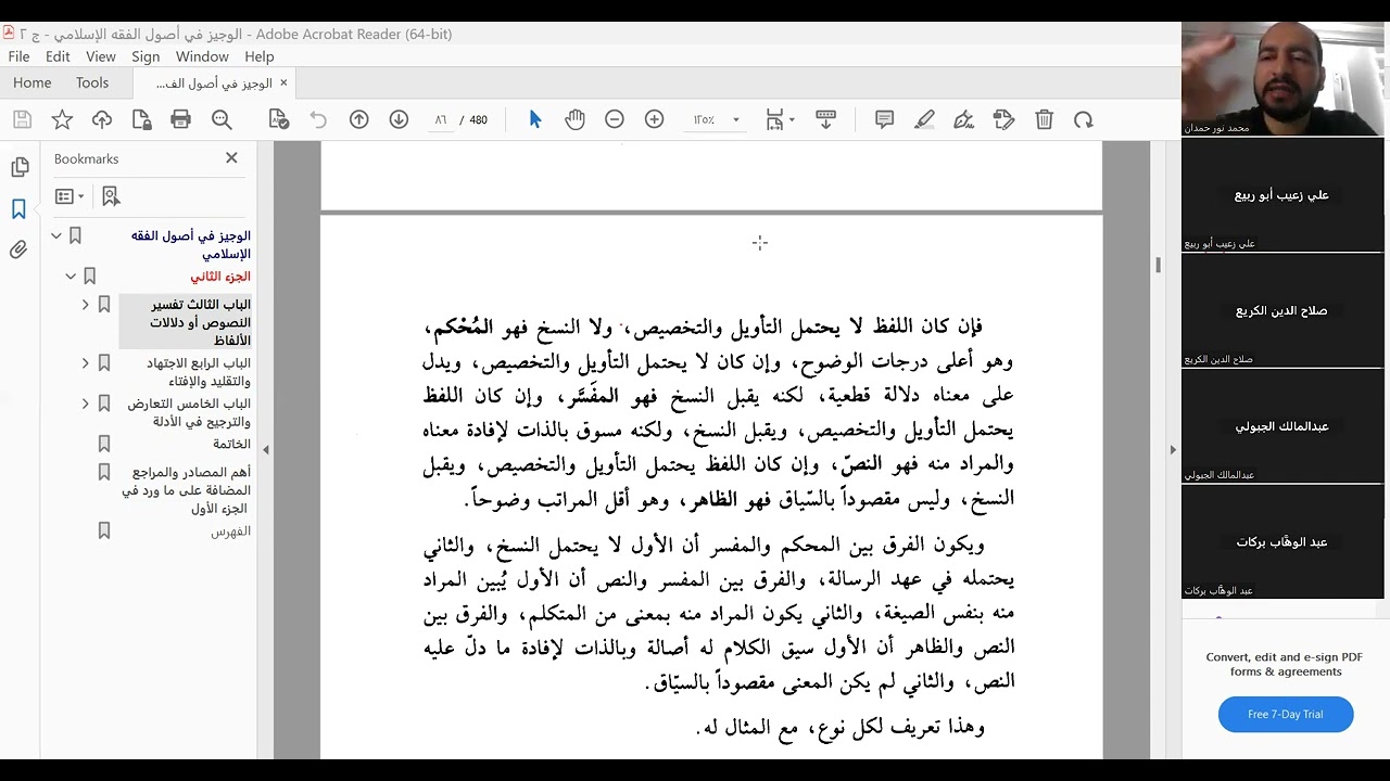 أصول الفقه مراتب واضح الدلالة الظاهر والنص