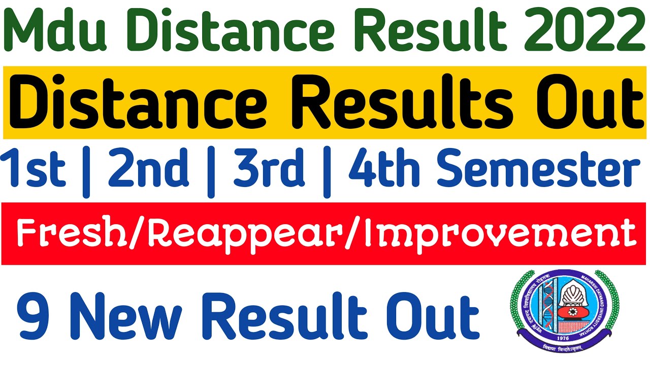 Mdu Distance 1st & 2nd semester Result out 2022 | Mdu distance 3rd & 4th semester result out 2022