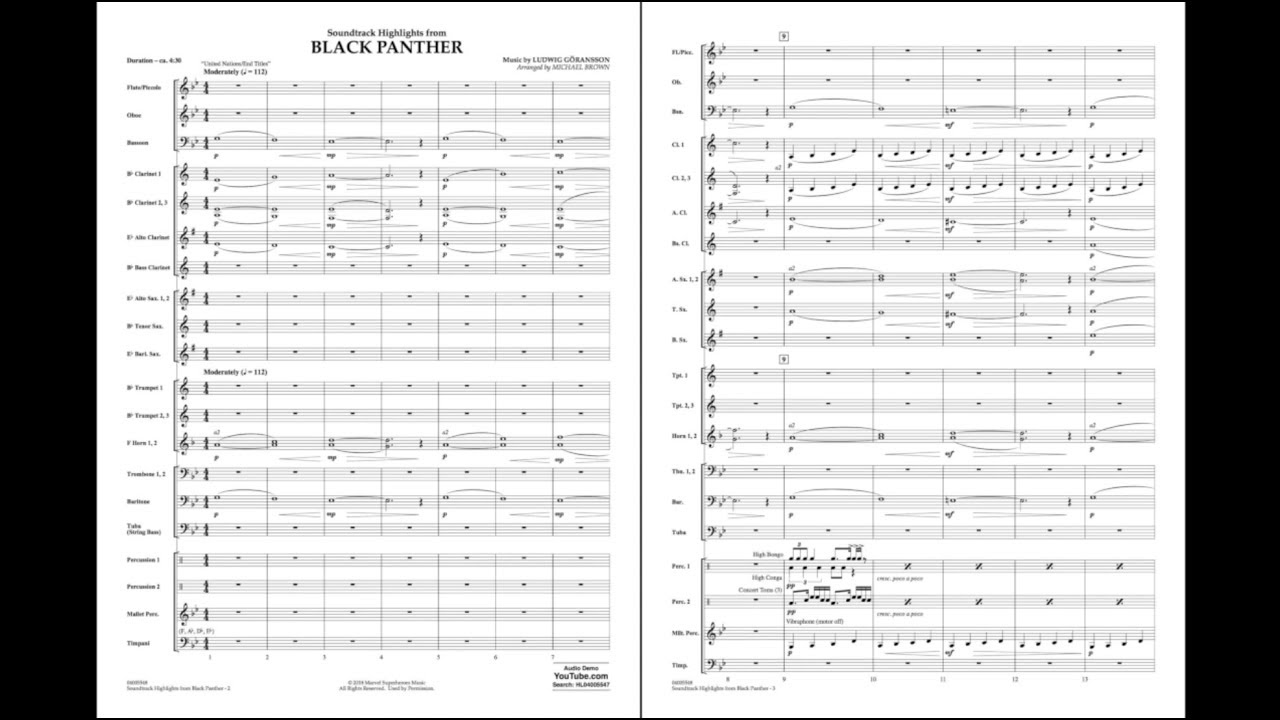 Soundtrack Highlights from Black Panther by Ludwig Göransson/arr. Michael Brown