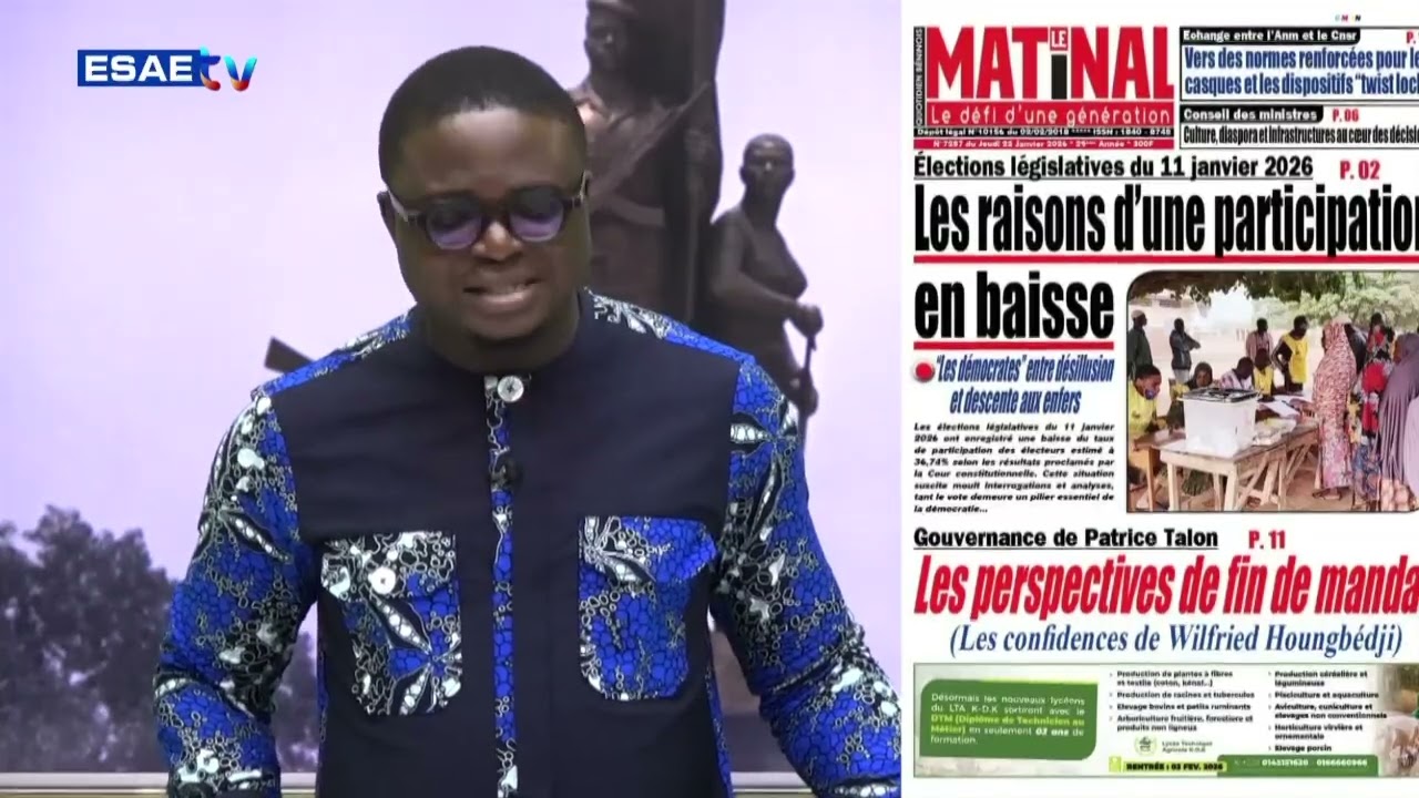 LA UNE DES JOURNAUX DU JEUDI 22 JANVIER 2026