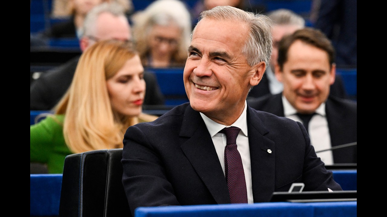 Canadian Prime minister Mark Carney adresses the European Parliament