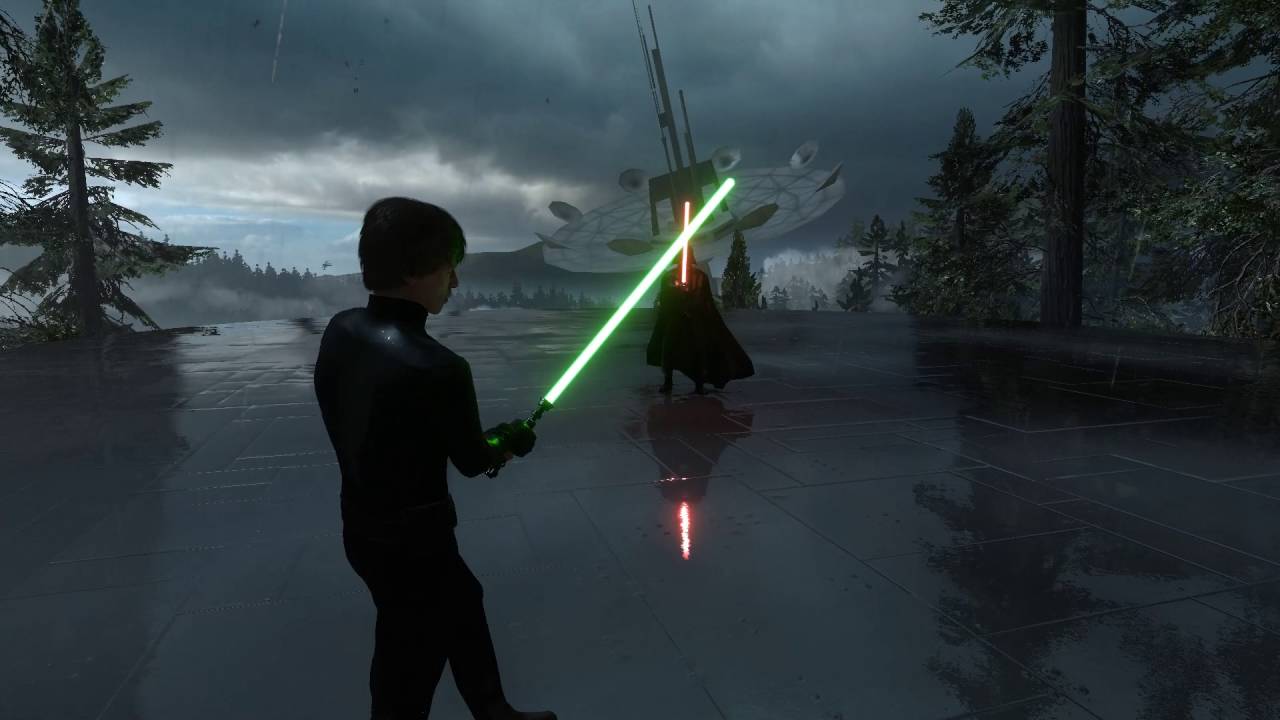 Star Wars Battlefront | Luke vs. Vader Cinematic Lightsaber Duel (1080p60fps)