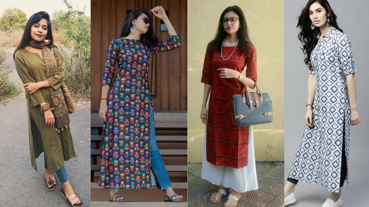Top Stitching ideas for Daily Office wear dresses - Ideas on how to design kurtis from cotton fabric