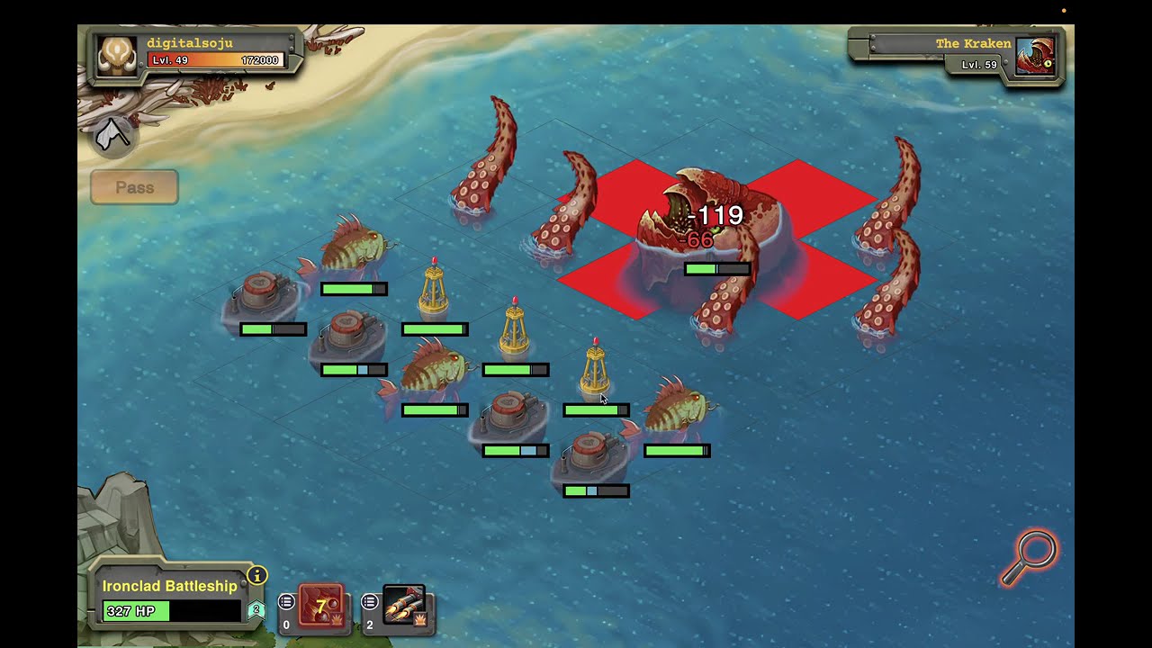 Battle Nations | Level 59 Kraken: Minimizing Losses