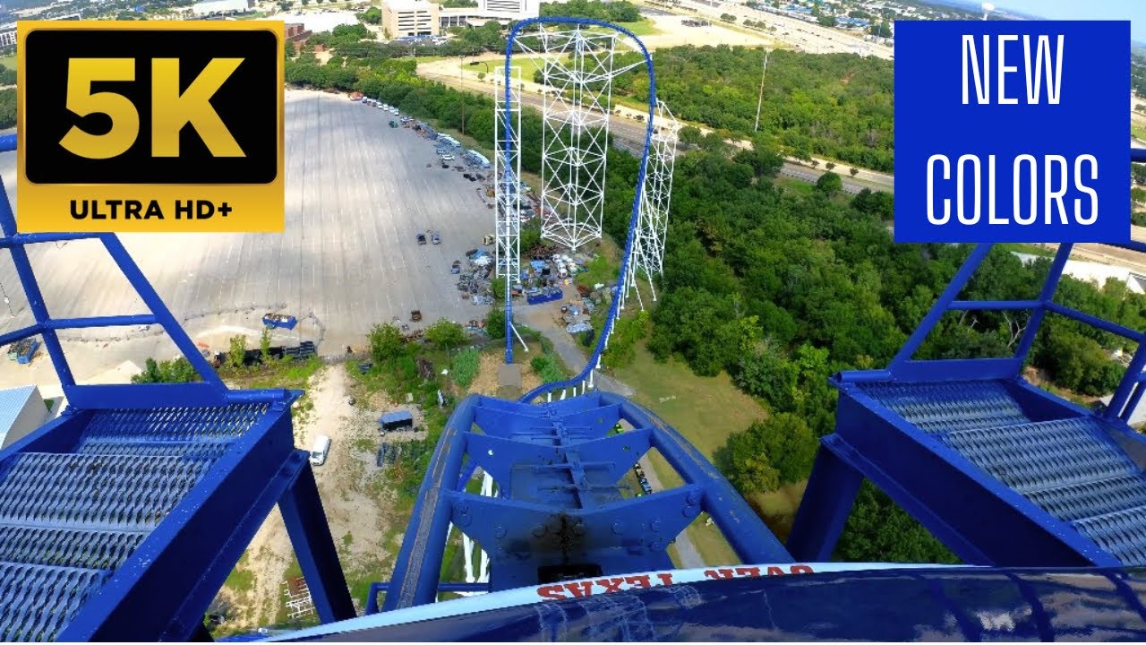 Front Row POV Of Titan at Six Flags Over Texas with it's new colors for 2025! In stunning 5.3K!