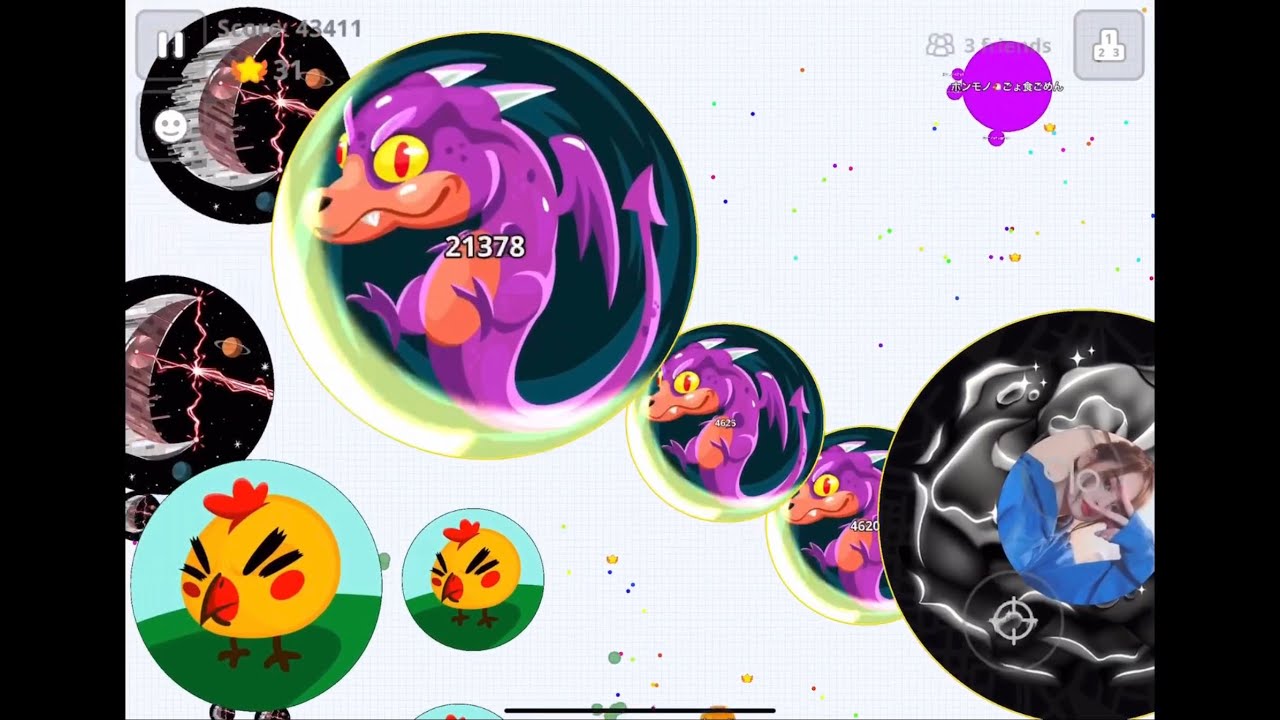 【Agar.io Mobile】超激アツ過密鯖で大暴れしてきた！