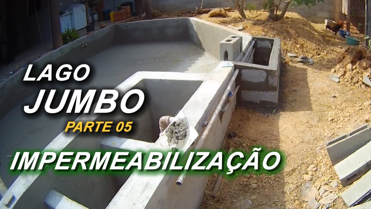LAGO ORNAMENTAL JUMBO IMPERMEABILIZAÇÃO E SUMP PARTE 05 Canal saalada