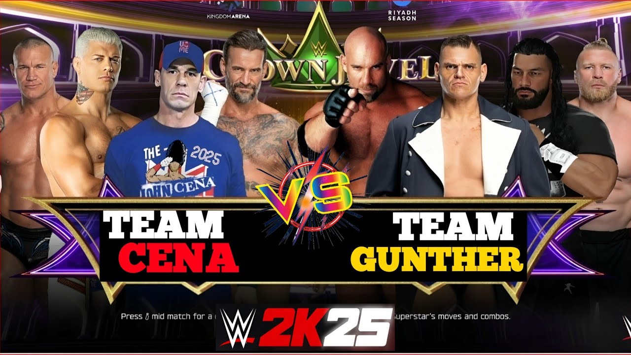 WWE 2K25-TEAM HEEL JOHN CENA VS TEAM GUNTHER 8 MAN TAG TEAM MATCH...