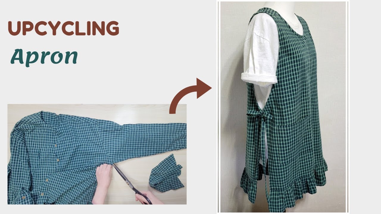 DIY 안입는 셔츠를 원피스 앞치마로 리폼/Upcycling a shirt into an apron/남방/Refashion/Dress